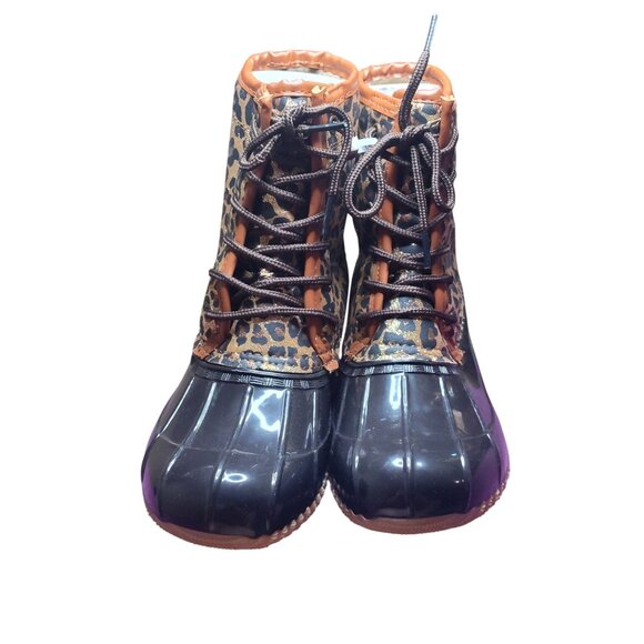 Sugar Skipper Leopard Shearling Lined Duck Boots size 6 - Picture 6 of 6